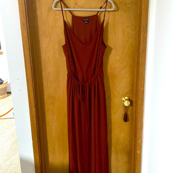 City Chic tie-front maxi column dress - Picture 3 of 8
